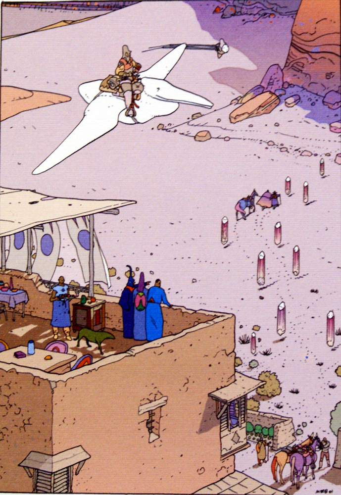 Flight art by Classic Moebius at The Illustration Art Gallery