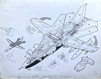 F-111 Fighter Aircraft art by F. Munger