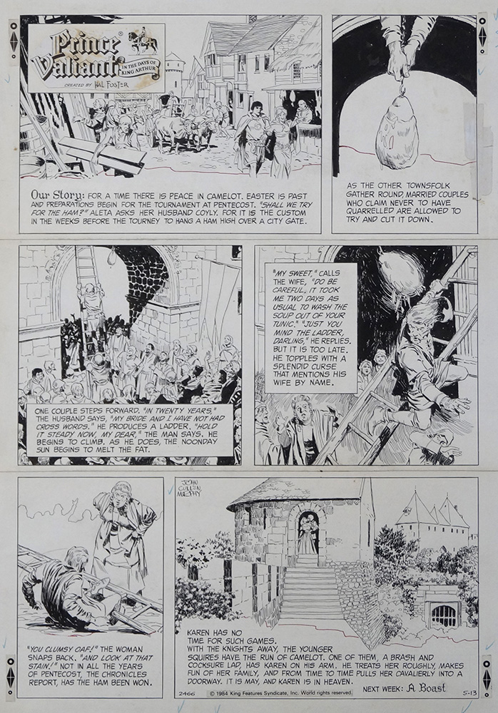 Prince Valiant page 2466 - The Ham on the Gates (Original) (Signed) art by John Cullen Murphy Art at The Illustration Art Gallery