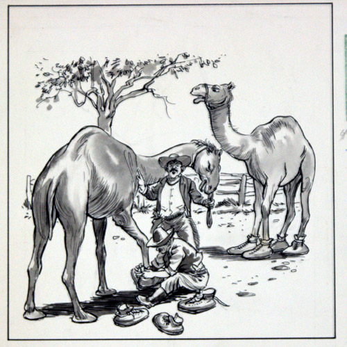 Camel Shoes (Original) by Will Nickless at The Illustration Art Gallery