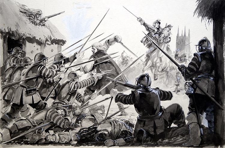 Worcester Royalist Charge - English Civil War (Original) by Will Nickless Art at The Illustration Art Gallery