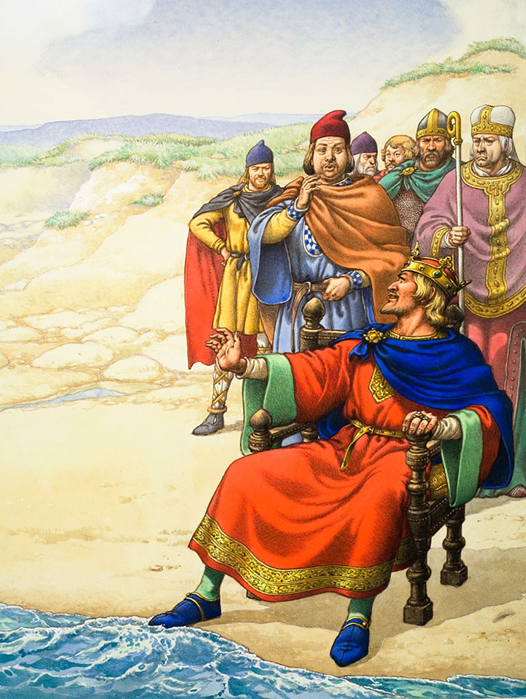 What Really Happened? Did Canute Get His Feet Wet? (Original) art by British History (Pat Nicolle) at The Illustration Art Gallery