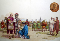 The Roman Army Leaving Britain art by Patrick Nicolle