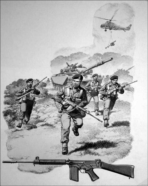 Story of the Gun - Self-Loading Rifle (Original) by Military Conflict (Pat Nicolle) at The Illustration Art Gallery