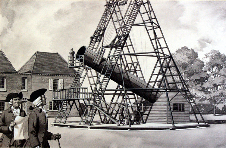 Namens Medisch Pijl William Herschel and his Telescope by Patrick Nicolle at the Illustration  Art Gallery