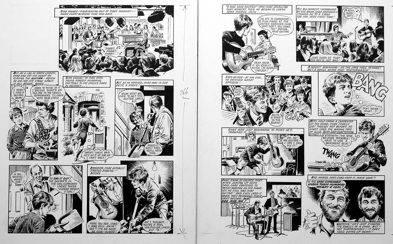 Chas & Dave Mockney Superstars (TWO pages) (Originals) art by Mike Noble Art at The Illustration Art Gallery