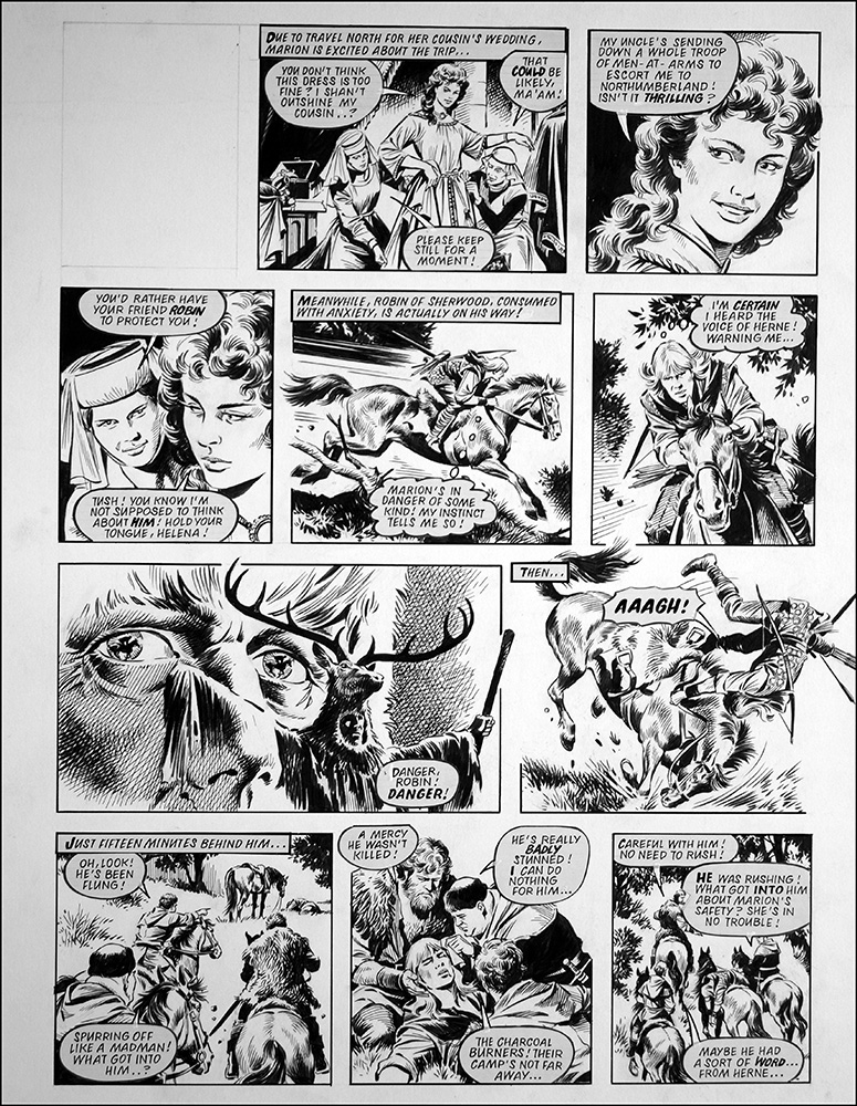 Robin of Sherwood: Danger Robin Danger (TWO pages) (Originals) art by Robin of Sherwood (Mike Noble) at The Illustration Art Gallery