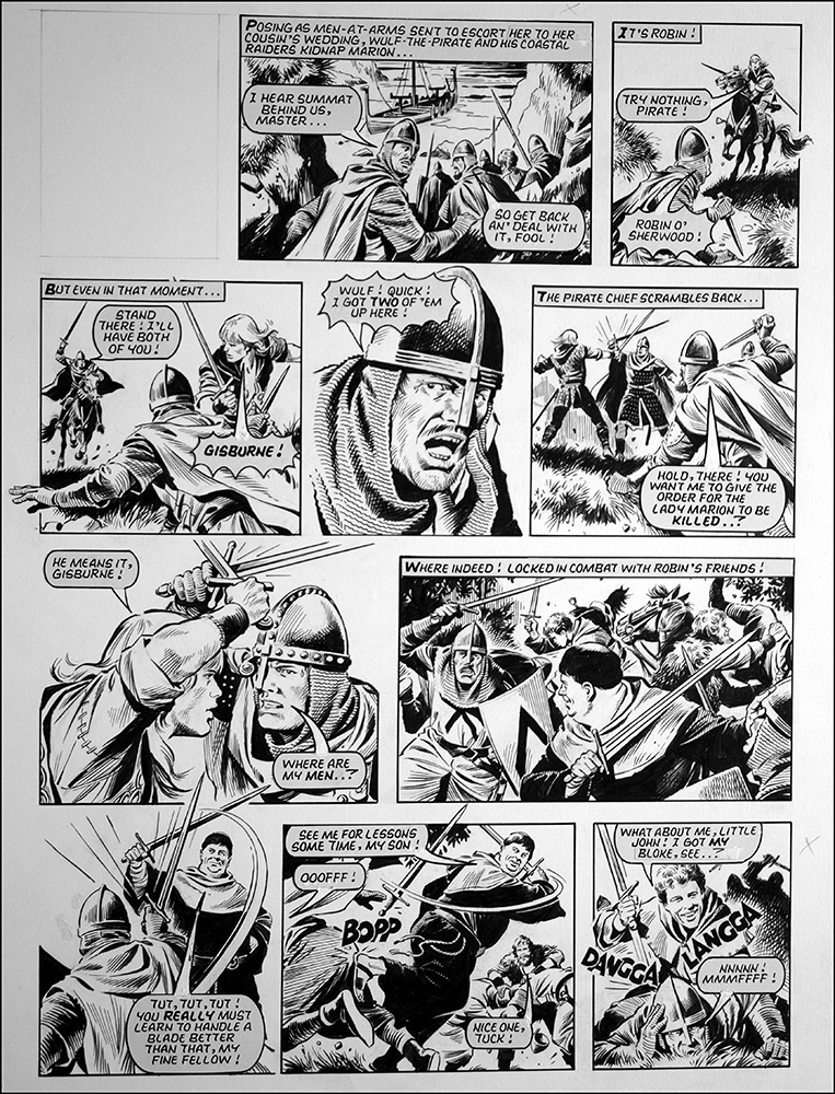 Robin of Sherwood: Nice One Tuck (TWO pages) (Originals) art by Robin of Sherwood (Mike Noble) at The Illustration Art Gallery