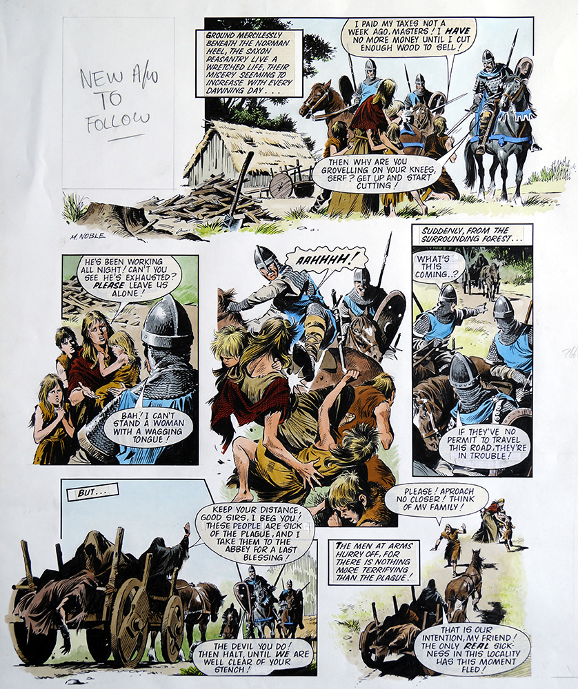 Robin of Sherwood (very first page): Grovelling (Original) (Signed) art by Robin of Sherwood (Mike Noble) Art at The Illustration Art Gallery