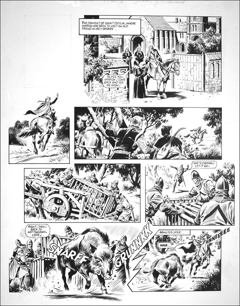 Robin of Sherwood: Marion in Peril (TWO pages) (Originals) art by Robin of Sherwood (Mike Noble) Art at The Illustration Art Gallery