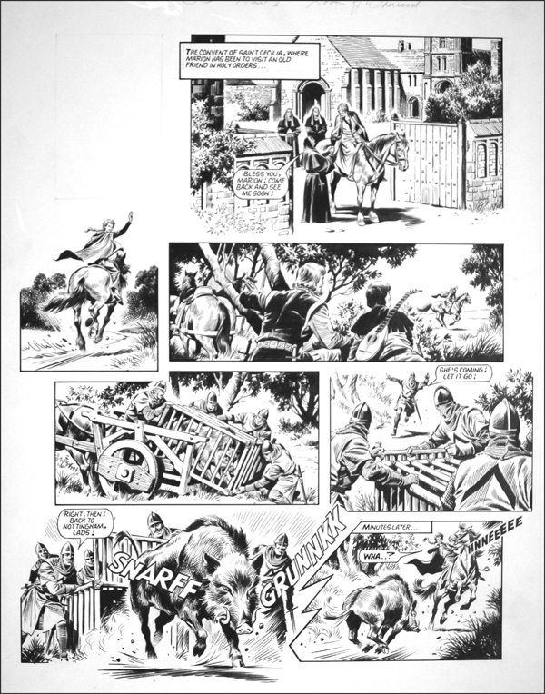 Robin of Sherwood: Marion in Peril (TWO pages) (Originals) by Robin of Sherwood (Mike Noble) at The Illustration Art Gallery
