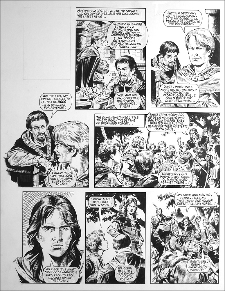 Robin of Sherwood - Nottingham Castle (TWO pages) (Originals) art by Robin of Sherwood (Mike Noble) Art at The Illustration Art Gallery