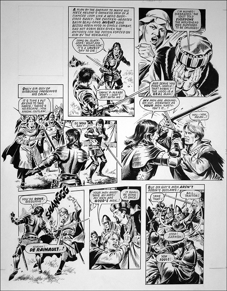 Robin of Sherwood: Duel (TWO pages) (Originals) art by Robin of Sherwood (Mike Noble) Art at The Illustration Art Gallery