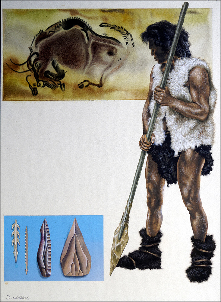 Cro-Magnon Hunter (Original) (Signed) art by David Nockels Art at The Illustration Art Gallery