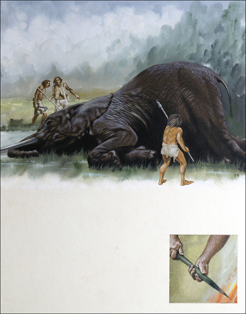 Prehistoric Hunters (Original) (Signed) art by David Nockels at The Illustration Art Gallery