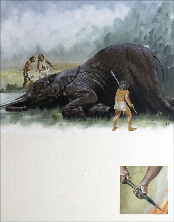 Prehistoric Hunters (Original) (Signed) by David Nockels at The Illustration Art Gallery