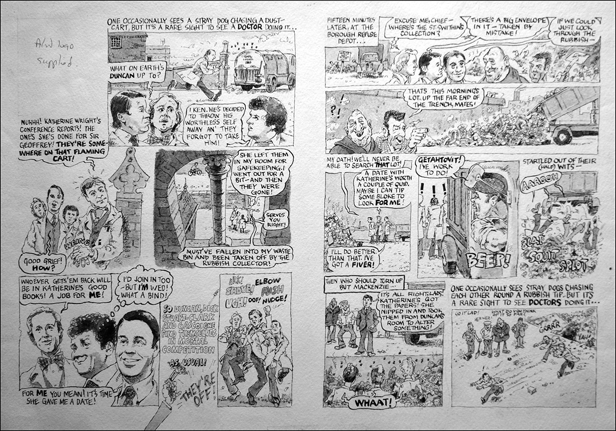 Doctor at Large - Rubbish Collection (TWO pages) (Originals) art by Harry North Art at The Illustration Art Gallery