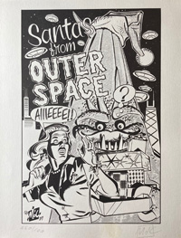 Santas From Outer Space art by Mitch O'Connell