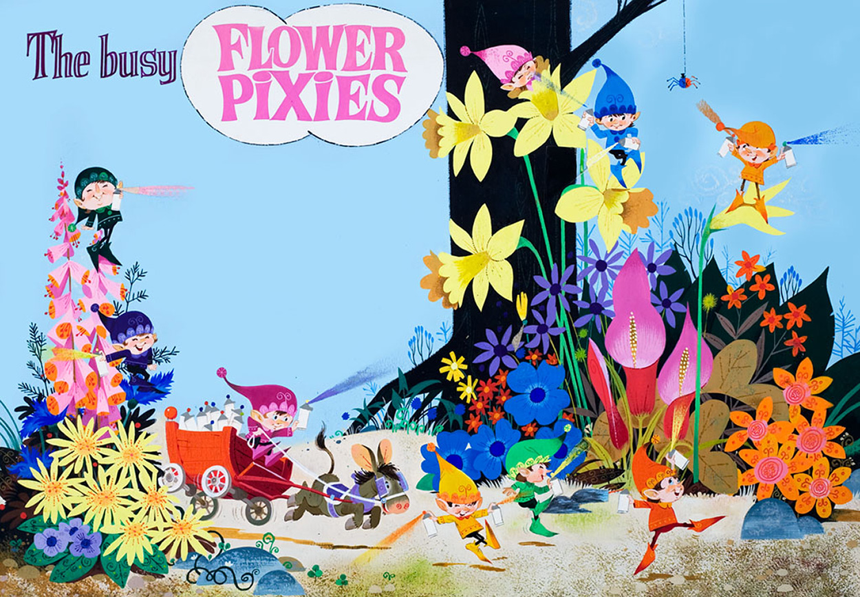 Flower Pixies (Original) art by Jose Ortiz at The Illustration Art Gallery