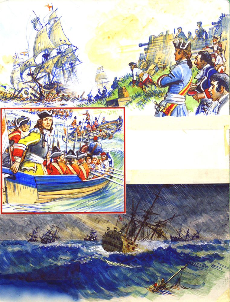 Scrapbook of the British Sailor: Victory at Vigo Bay (Original) art by Eric Parker Art at The Illustration Art Gallery