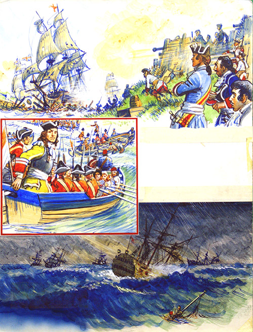 Scrapbook of the British Sailor: Victory at Vigo Bay (Original) by Eric Parker at The Illustration Art Gallery
