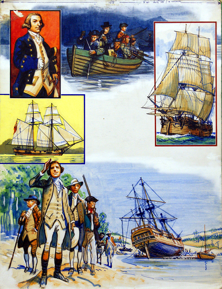 Scrapbook of the British Sailor: Captain James Cook (Original) art by Eric Parker Art at The Illustration Art Gallery