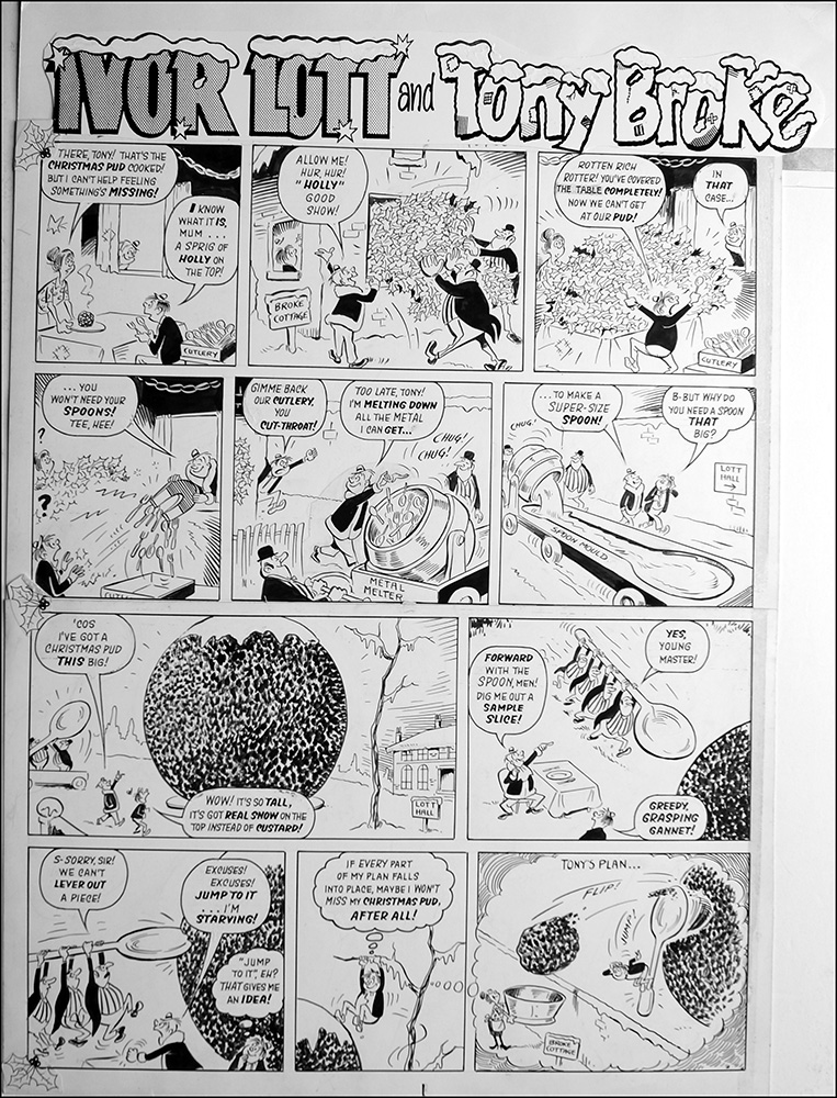 Ivor Lott and Tony Broke - Xmas Pud (TWO pages) (Originals) art by Ivor Lott and Tony Broke (Parlett) at The Illustration Art Gallery