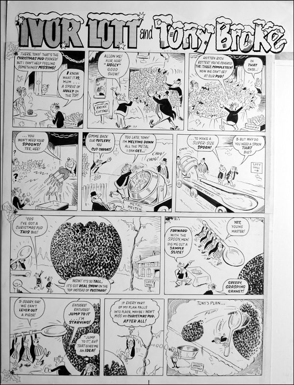 Ivor Lott and Tony Broke - Xmas Pud (TWO pages) (Originals) by Ivor Lott and Tony Broke (Parlett) at The Illustration Art Gallery