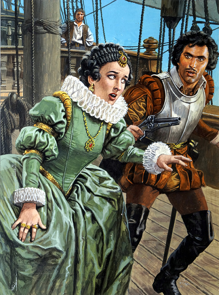 Elizabethan Adventure On the High Seas (Original) art by Roger Payne at The Illustration Art Gallery