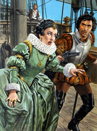 Elizabethan Adventure On the High Seas art by Roger Payne
