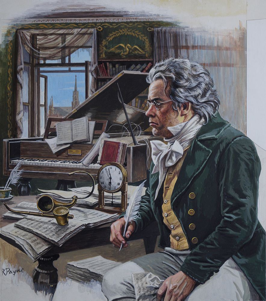 Beethoven - A Tragic World of Silence (Original) art by Roger Payne Art at The Illustration Art Gallery