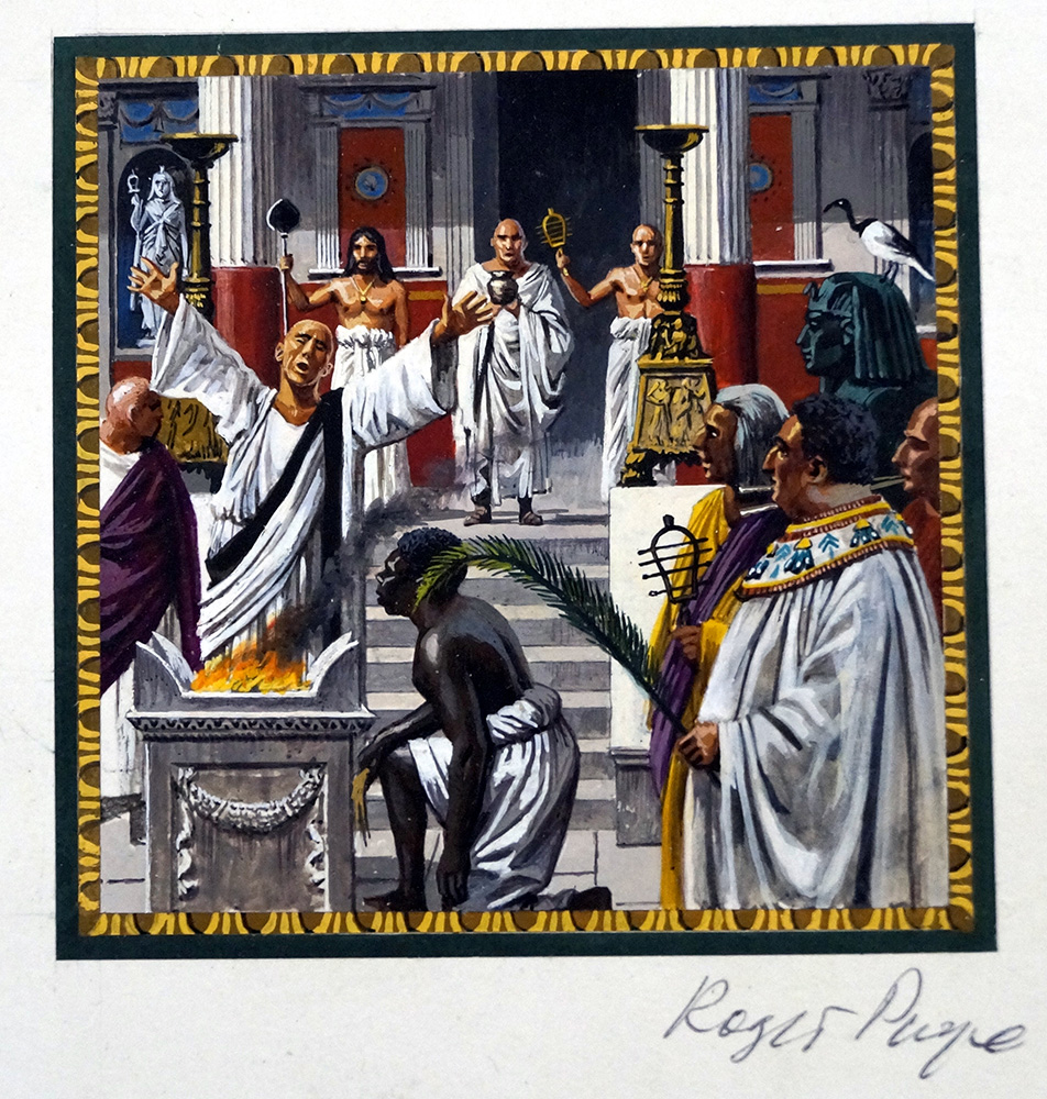 Egyptian Ceremony (Original) (Signed) art by Ancient History (Payne) at The Illustration Art Gallery
