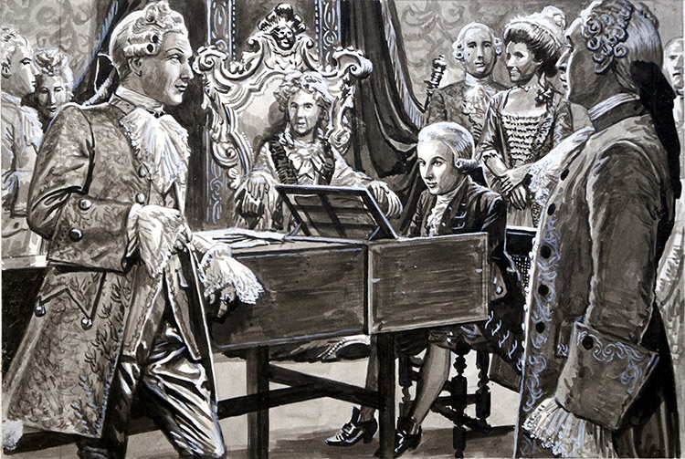 Mozart - Child Prodigy (Original) by Roger Payne at The Illustration Art Gallery