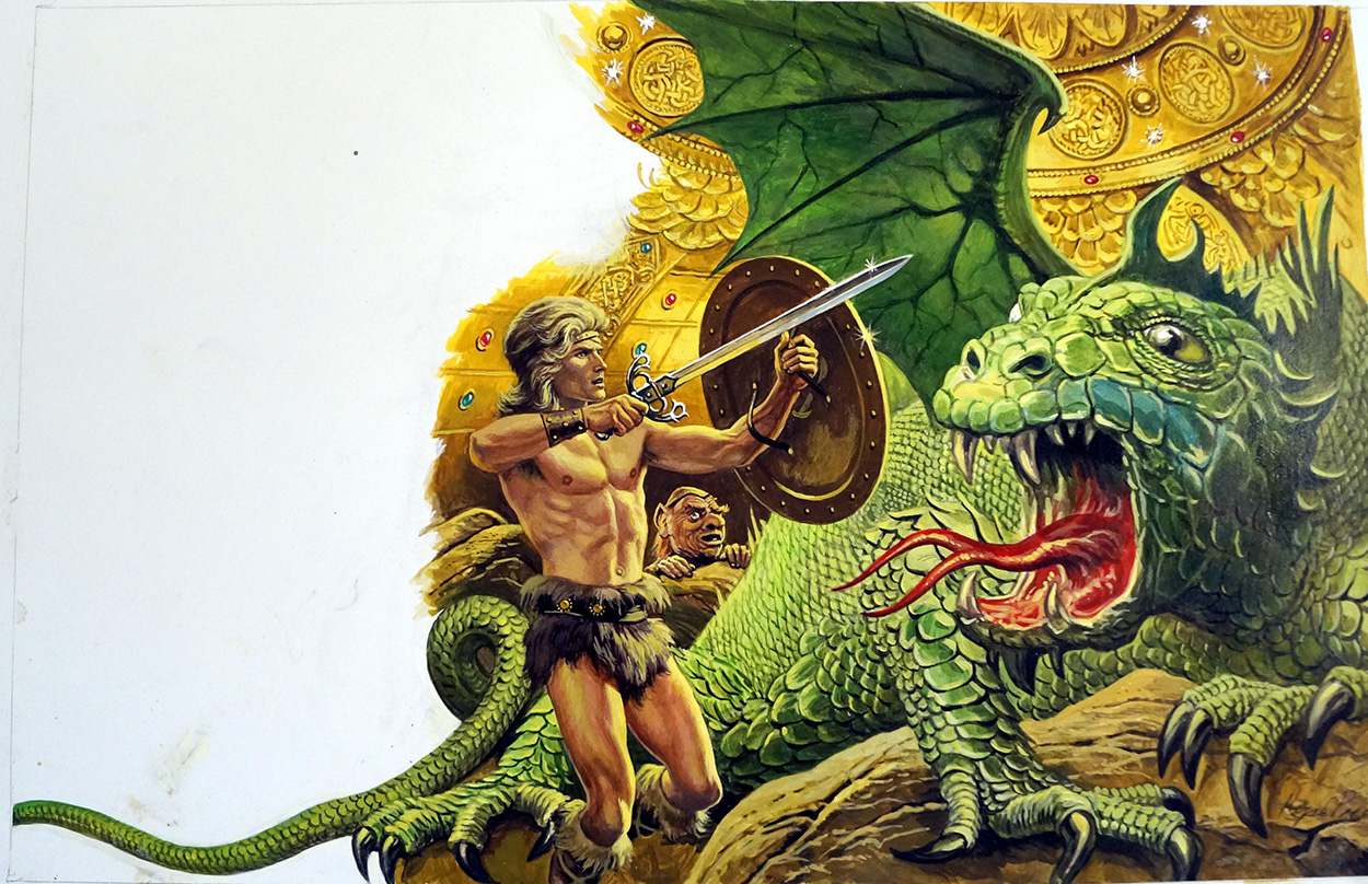 Myths and Legends: Siegfried the Dragon Slayer (Original) (Signed) art by Roger Payne Art at The Illustration Art Gallery