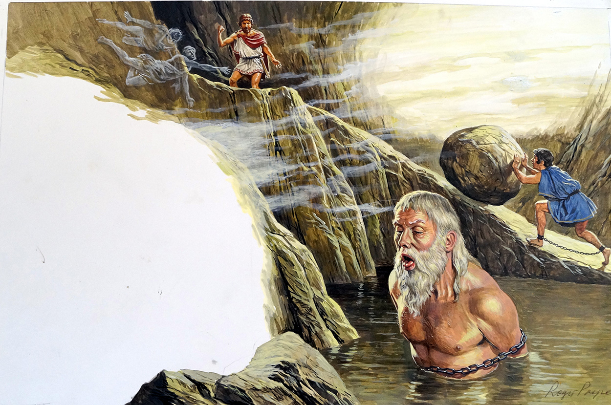 Myths and Legends: Sisyphus (Original) (Signed) art by Roger Payne at The Illustration Art Gallery