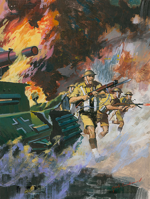Battle Picture Library cover #174  'Blaze of Action' (Original) (Signed) by Jordi Penalva Art at The Illustration Art Gallery
