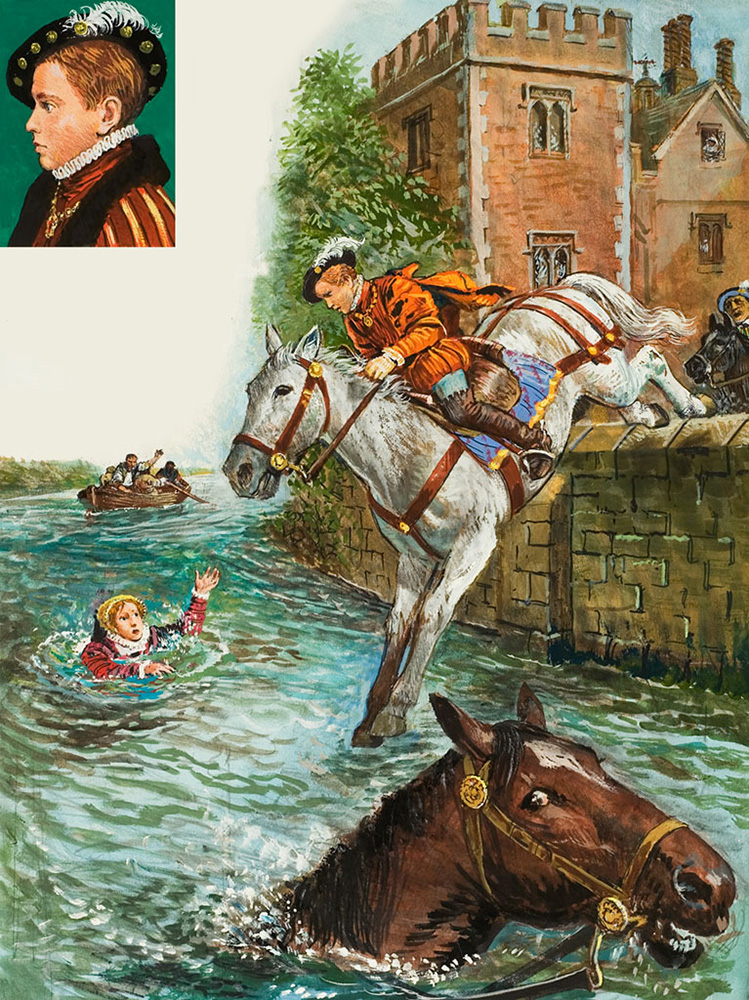 Edward VI Rescues Princess Elizabeth (Original) art by Ken Petts at The Illustration Art Gallery