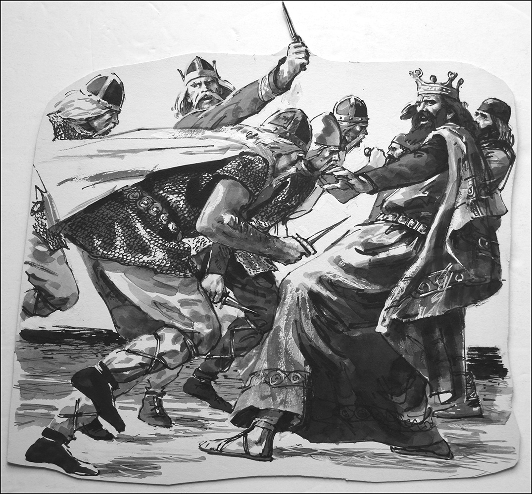 The Death of King Vortigern (Original) art by Ken Petts Art at The Illustration Art Gallery