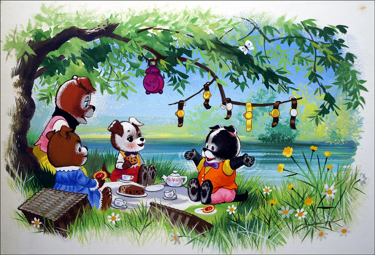 Jolly Dogs Picnic Time (Original) art by Jolly Dogs (William Francis Phillipps) at The Illustration Art Gallery