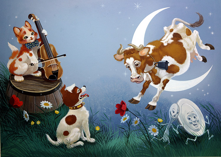 The Cow Jumped Over the Moon (Original) by Nursery (William Francis Phillipps) at The Illustration Art Gallery
