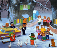 Teddy Bear's Christmas Choir art by William Francis Phillipps