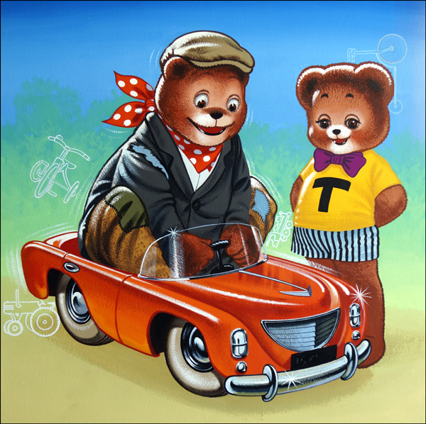 Teddy Bear: Brand New Cadillac (Original) by Teddy Bear (William Francis Phillipps) at The Illustration Art Gallery