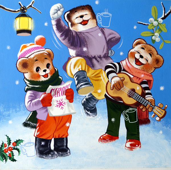 Teddy Bear: Christmas Celebrations (Original) by Teddy Bear (William Francis Phillipps) at The Illustration Art Gallery