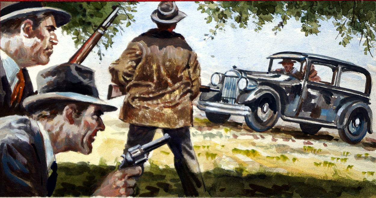 The End of Bonnie and Clyde (Original) art by Edwin Phillips Art at The Illustration Art Gallery