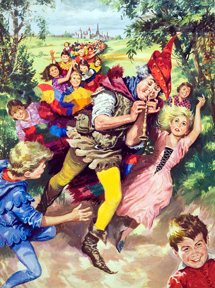 The Pied Piper of Hamelin (Original) art by Edwin Phillips Art at The Illustration Art Gallery