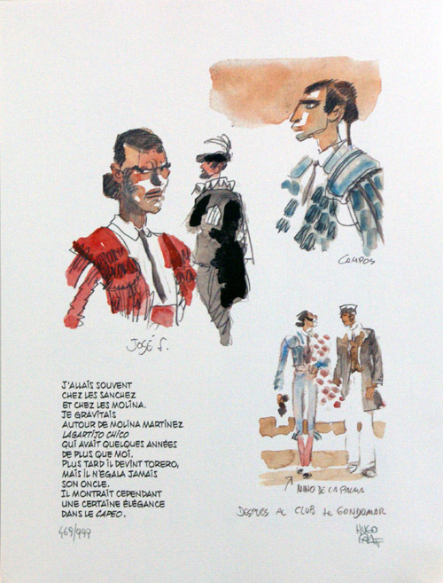 Corto Maltese and the Bullfighter (Limited Edition Print) (Signed) by Hugo Pratt at The Illustration Art Gallery