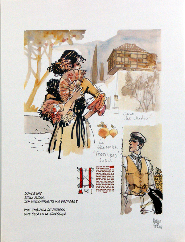 Bella Judia and Corto Maltese (Limited Edition Print) (Signed) by Hugo Pratt at The Illustration Art Gallery