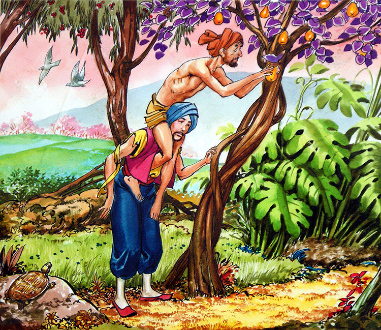 Picking Fruit (Original) by Sinbad the Sailor (Nadir Quinto) at The Illustration Art Gallery