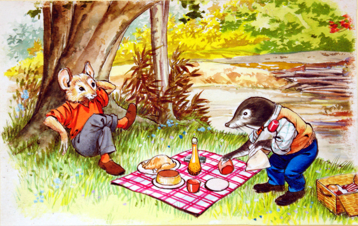 Wind In The Willows: Ratty and Mole's Picnic (Original) art by Wind in the Willows (Nadir Quinto) at The Illustration Art Gallery