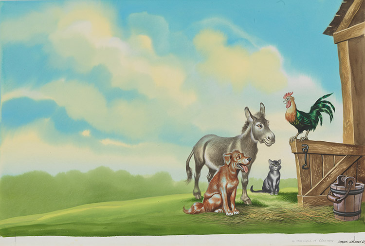 The Four Musicians of Bremen (Original) by The Four Musicians of Bremen (Ron Embleton) at The Illustration Art Gallery